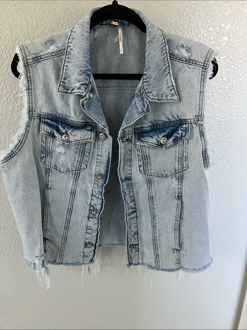 Free People denim vest size M